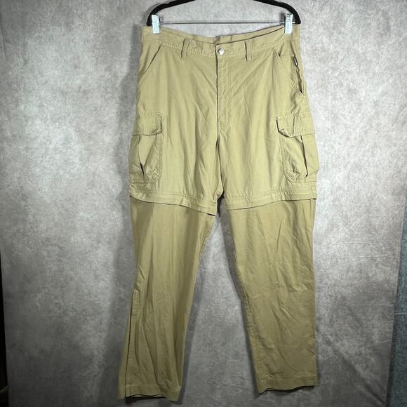 REI Convertible Cargo Pants Mens Size 36 Tan Nylon Hiking Trail Outdoor Gorpcore - Picture 1 of 11